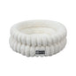 Round Plush Calming Pet Bed with Raised Sides, Washable Cat Nest