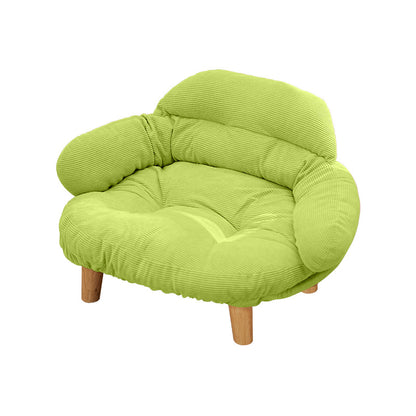 Plush Pet Sofa Bed for Cats & Small Dogs, Elevated Mini Couch with Wooden Legs