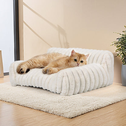 Plush Pet Sofa Bed for Cats & Small Dogs, Washable Couch