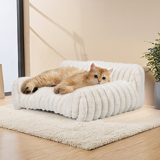 Plush Pet Sofa Bed for Cats & Small Dogs, Washable Couch