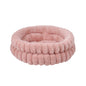 Round Plush Calming Pet Bed with Raised Sides, Washable Cat Nest