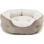 Plush Rectangular Pet Bed with Bolster, Washable Dog & Cat Couch