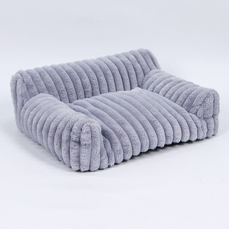 Plush Pet Sofa Bed for Cats & Small Dogs, Washable Couch