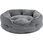 Plush Rectangular Pet Bed with Bolster, Washable Dog & Cat Couch