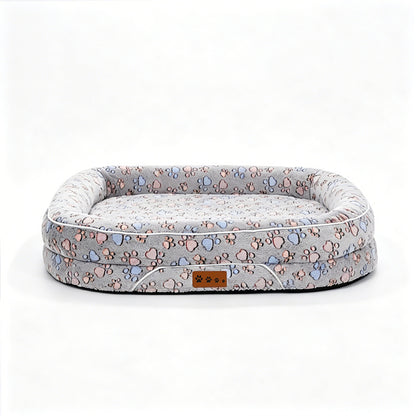 Plush Pet Bed for Dogs & Cats, Washable Rectangular Dog Cushion