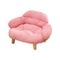 Plush Pet Sofa Bed for Cats & Small Dogs, Elevated Mini Couch with Wooden Legs