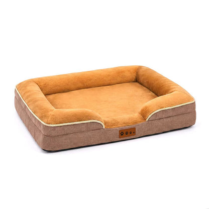 Orthopedic Plush Dog Bed with Raised Sides, Washable Pet Cushion