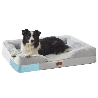 Orthopedic Plush Dog Bed with Raised Sides, Washable Pet Cushion