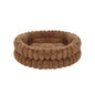 Round Plush Calming Pet Bed with Raised Sides, Washable Cat Nest